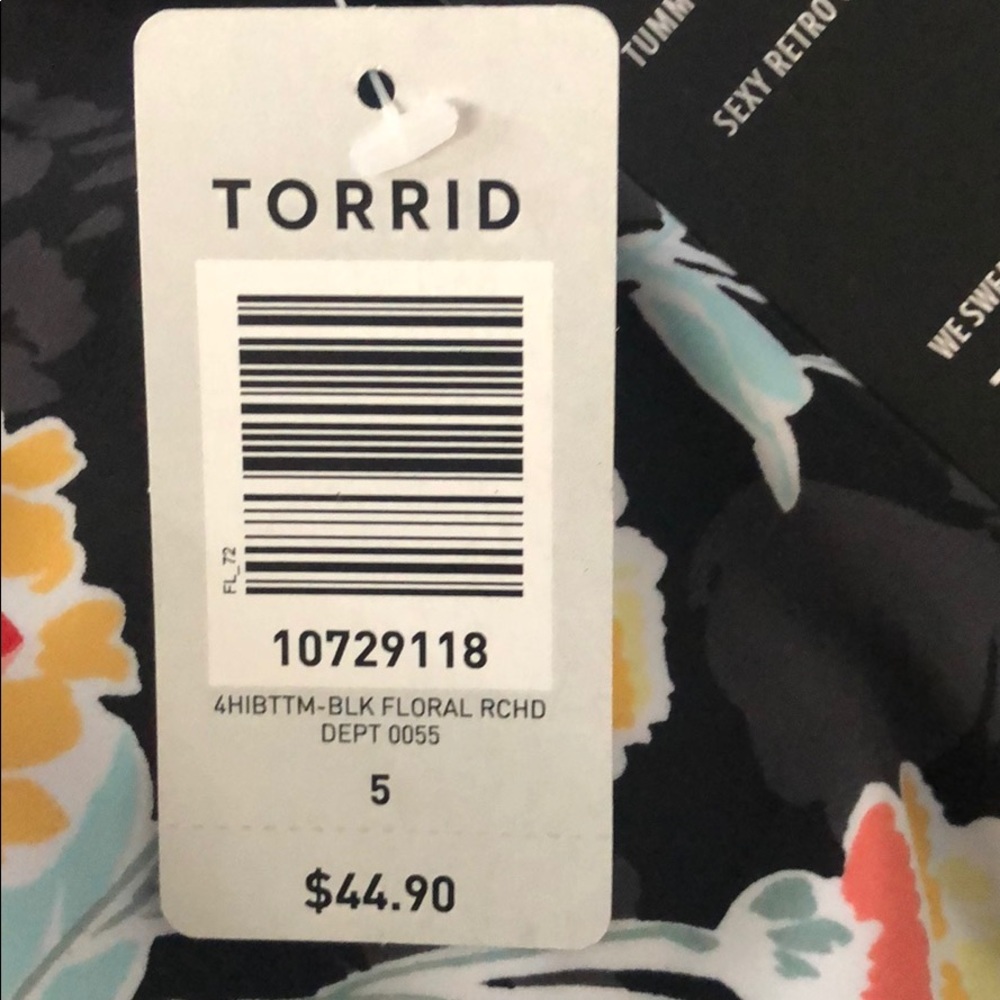Torrid Floral Print Ruched High Waist Swim Bottom - Picture 4 of 4